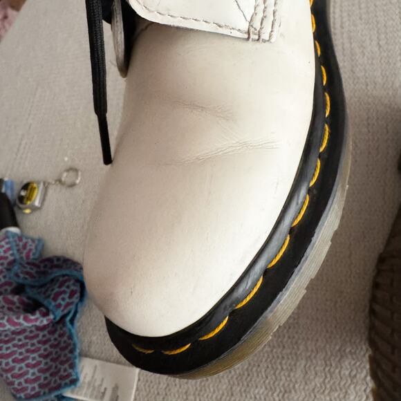 Dr. Martens White + Black 1460 Leather Lace Up Boots Size 9 - Picture 10 of 16